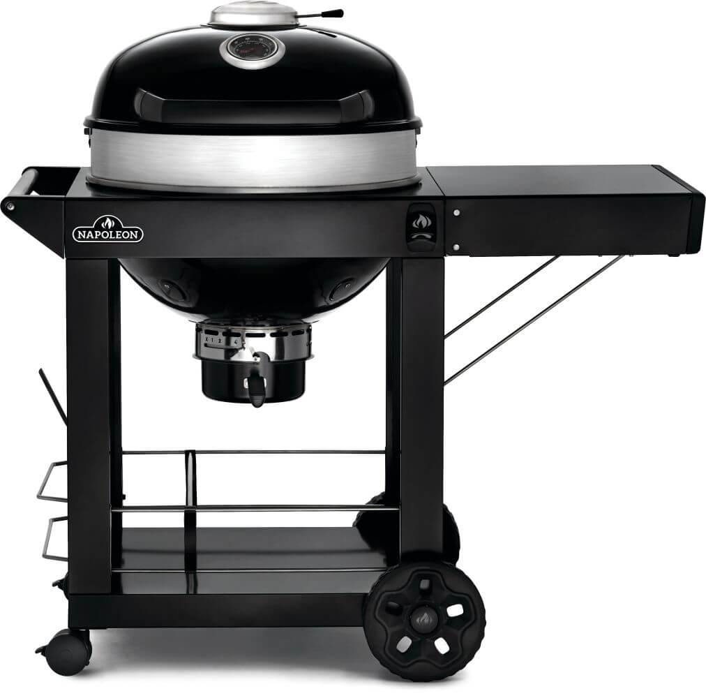 Napoleon PRO22K-CART-3 black charcoal grill – front view