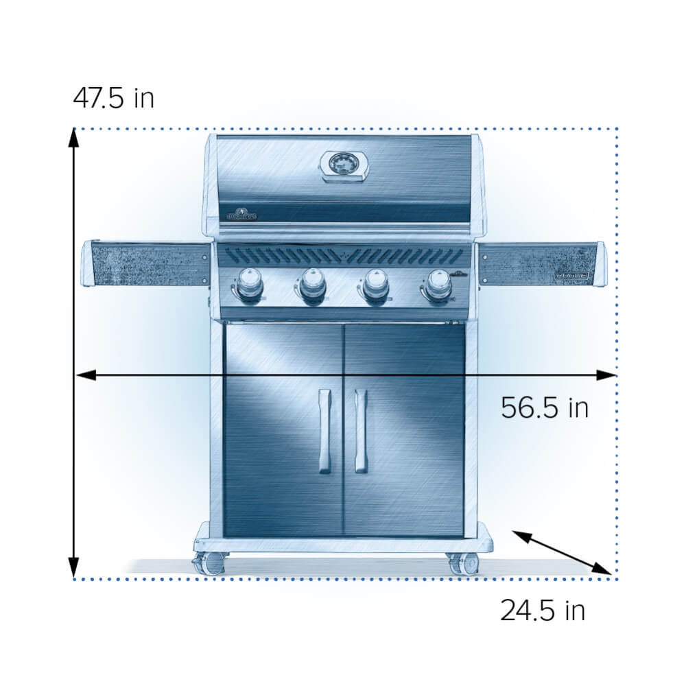 Napoleon Rogue 525 gas grill dimensions
