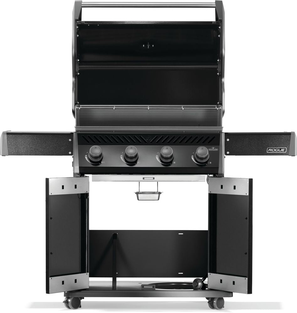 Napoleon Rogue 525 gas grill open cooking chamber and grid view
