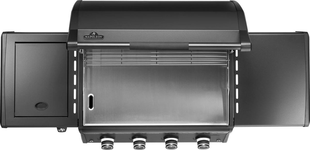 Napoleon Phantom Rogue PRO 30 griddle — Stainless steel cooktop from above