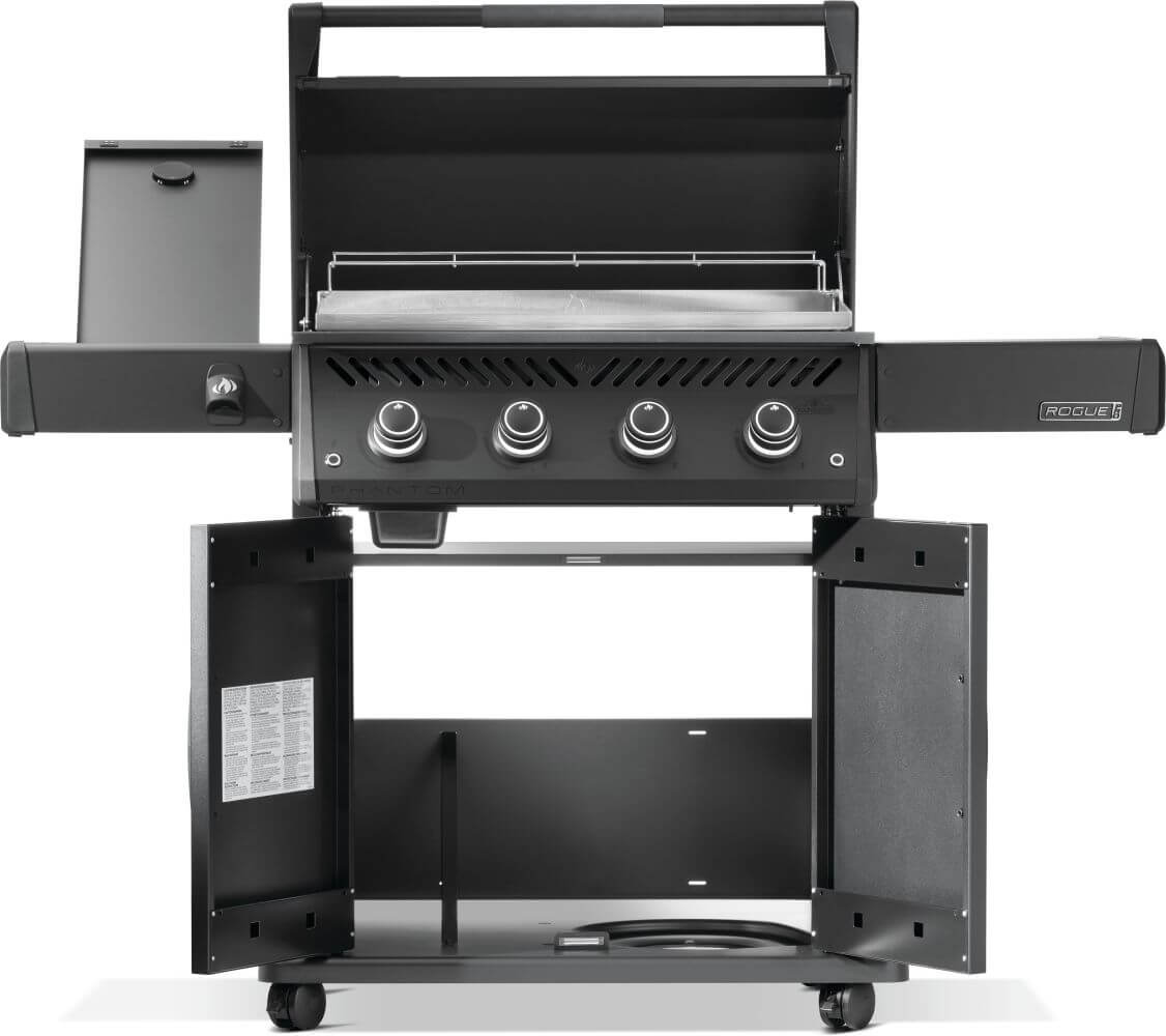 Napoleon Phantom Rogue PRO 30 griddle — Open cabinet and cooktop construction