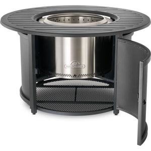 Napoleon table surround access door open; fire pit sold separately