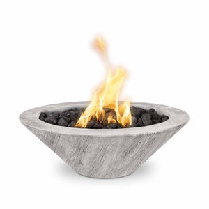 The Outdoor Plus Cazo Concrete Wood Grain Fire Bowl - Ivory