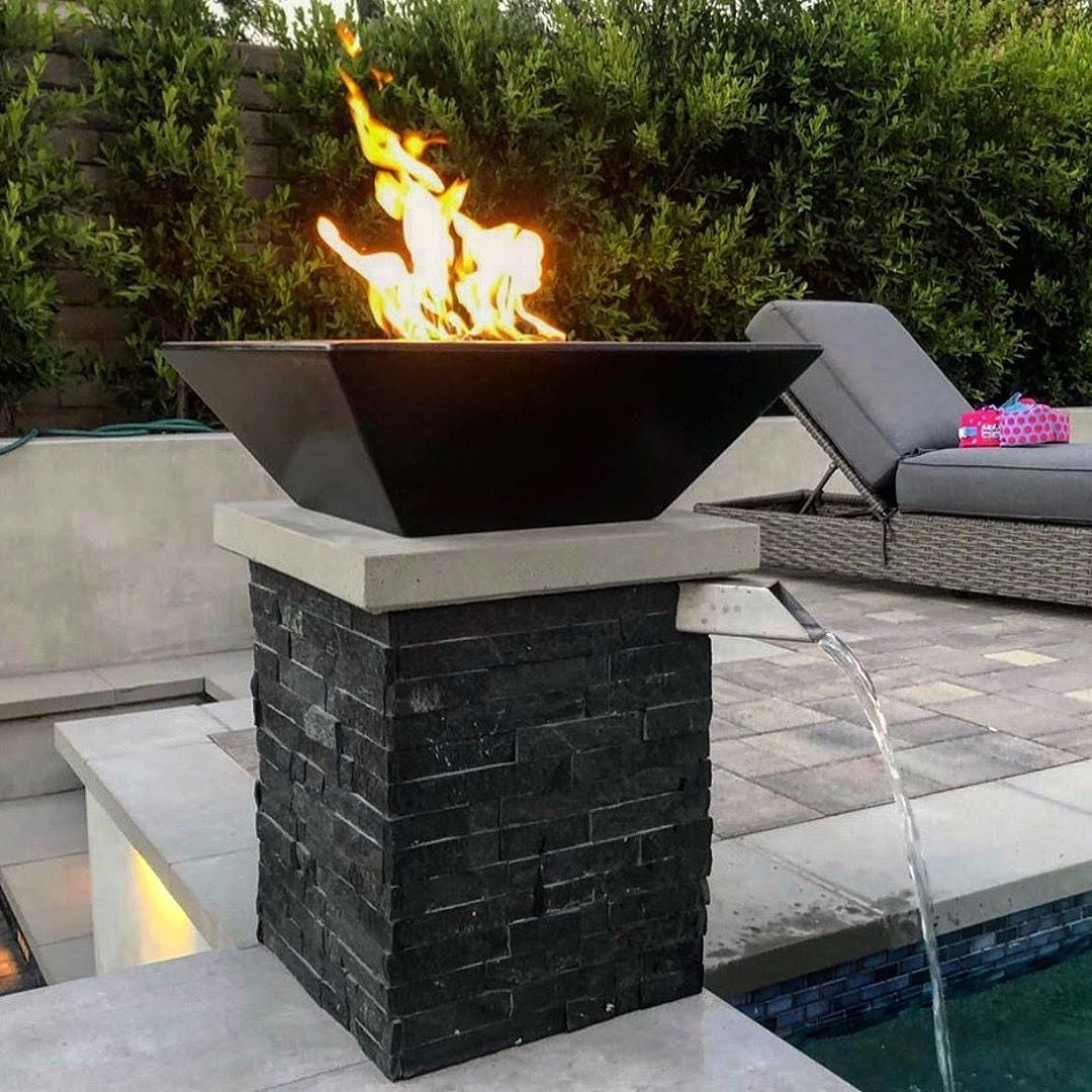 The Outdoor Plus Maya Concrete Fire Bowl in Black