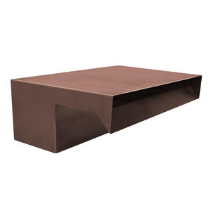 The Outdoor Plus copper Smooth Flow Scupper front and side profile